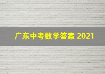 广东中考数学答案 2021